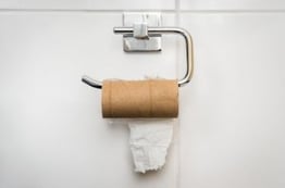 A finished roll of toilet paper