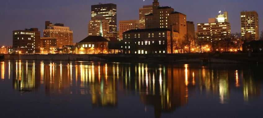 City skyline at night